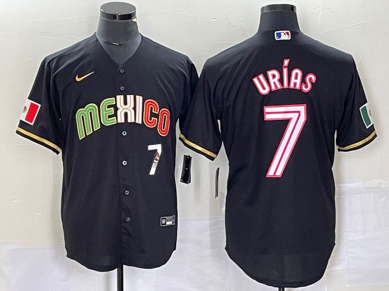Men 2023 World Cub Mexico #7 Urias Black pink Nike MLB Jersey16->more jerseys->MLB Jersey